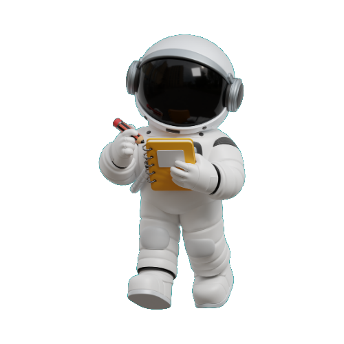 Astronaut taking notes