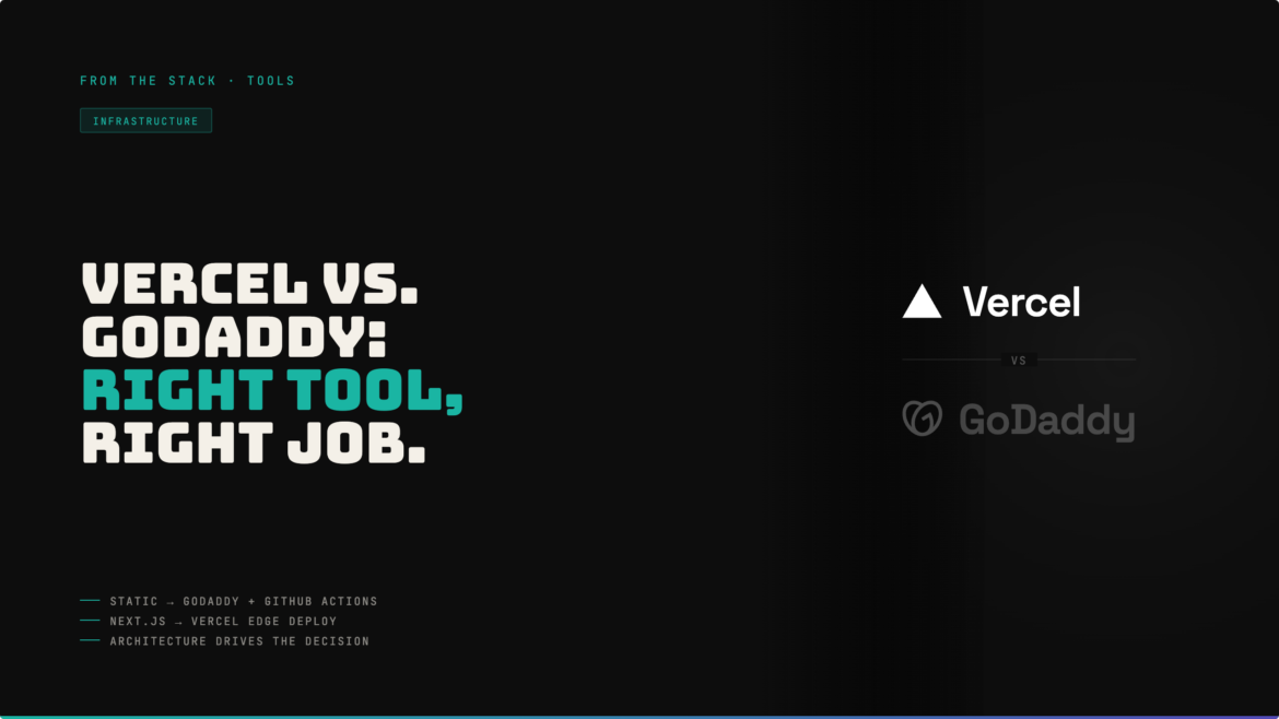 vercel vs. godaddy: how we decide where to deploy each project