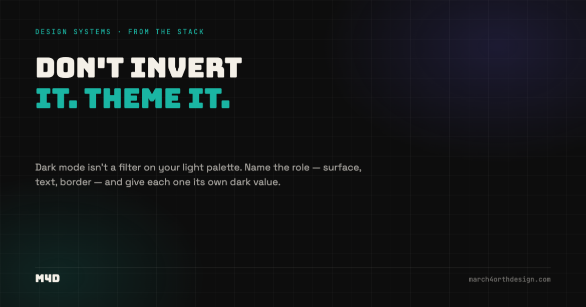 dark mode tokens: why inverting your palette doesn’t work