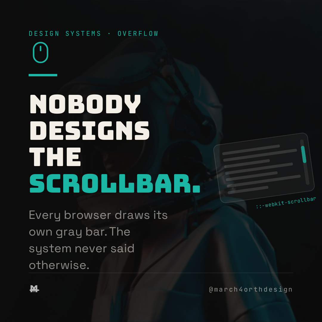 scrollbar tokens: the rail nobody designed — slide 1